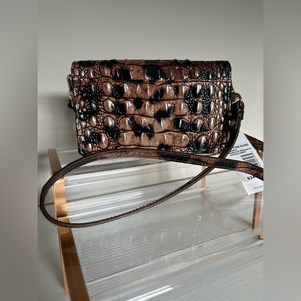 NWT Brahmin - Mini Dux Crossbody Golden Lynx Melbourne Leather - Picture 9 of 13